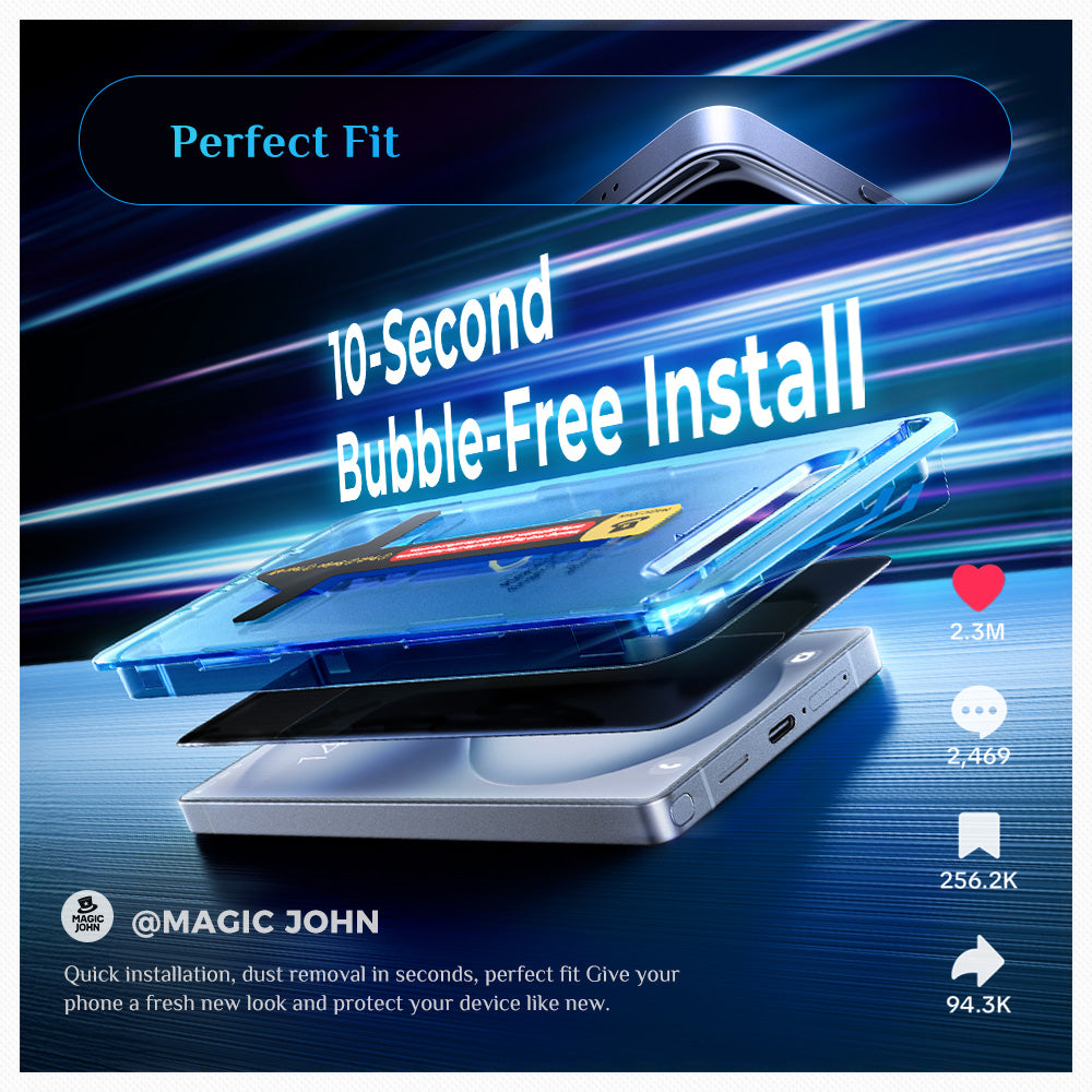 MAGIC JOHN 2nd Generation Samsung Screen Protector - Dust Free Without Bubbles