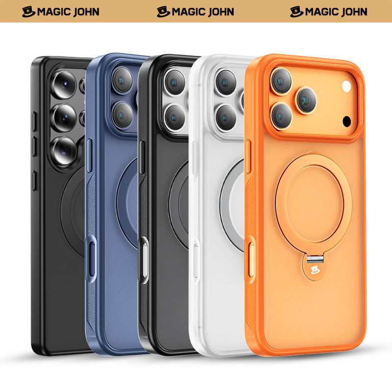 MAGIC JOHN 360° Invisible Magnetic Stand iPhone 17/ Air/ Pro/ Pro Max Case