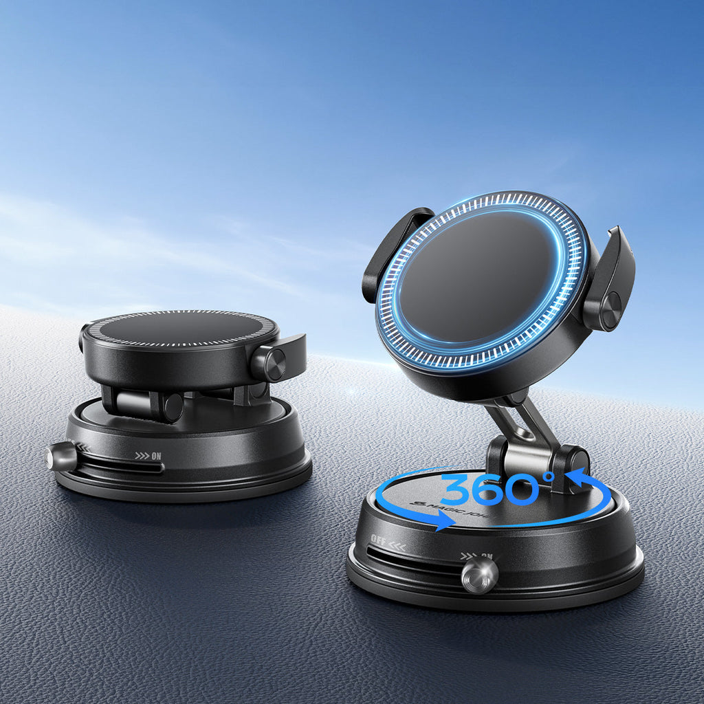 MAGIC JOHN 360° Adjustable Clip-On Car Magnetic Phone Holder
