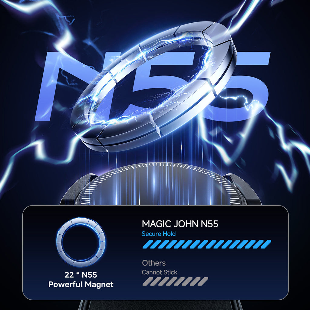 MAGIC JOHN 360° Adjustable Clip-On Car Magnetic Phone Holder