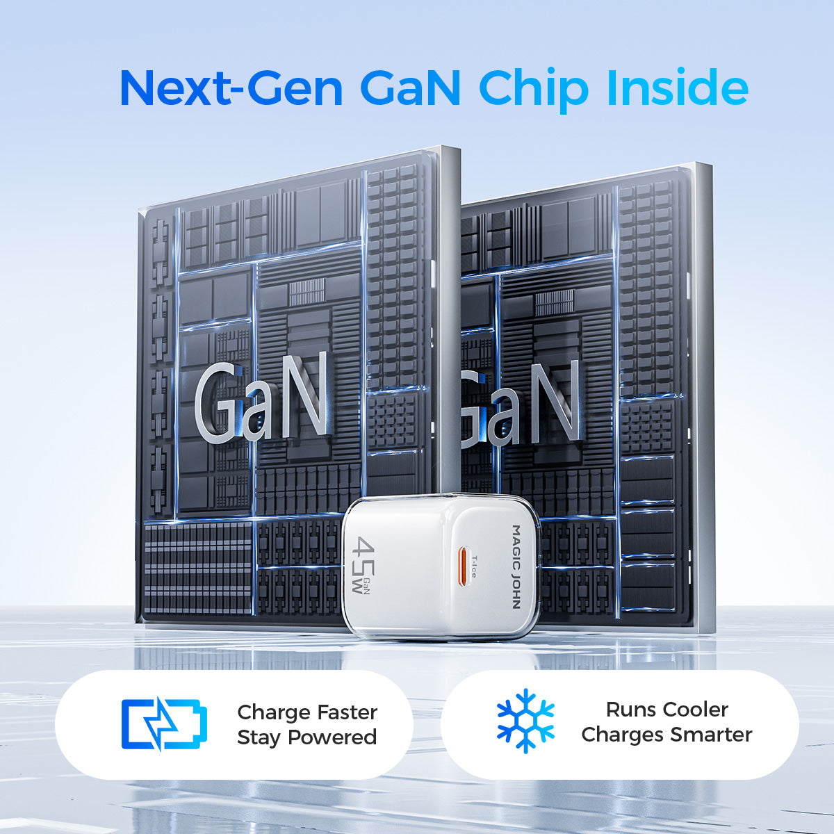 MAGIC JOHN 45W USB-C Fast Charger-Compact Power Adapter for iPhone 17/16/15 Pro Max/Air