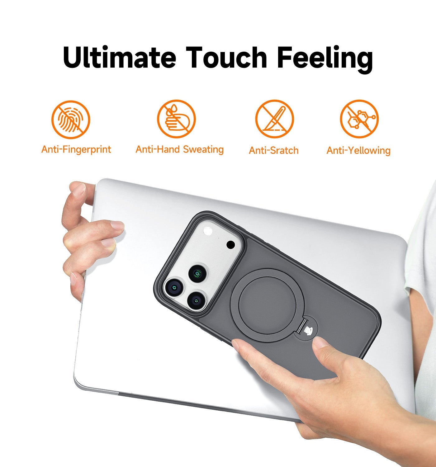 MAGIC JOHN 360° Invisible Magnetic Stand iPhone 17/ Air/ Pro/ Pro Max Case