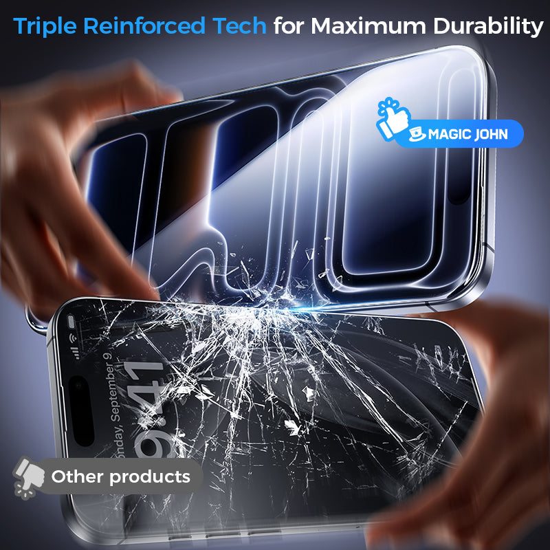 MAGIC JOHN 3rd Generation Screen Protector for iPhone 17/Air/Pro/Pro Max- Automatic Dust Free Eco-Friendly Protection