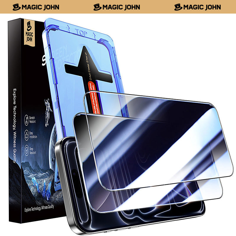 MAGIC JOHN 2nd Generation iPhone 17/ Air/ Pro/ Pro Max Screen Protector - Dust Free Without Bubbles