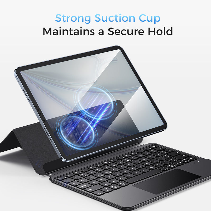 MAGIC JOHN Portable Bluetooth Magic Keyboard  Case with iPad 8''–11''