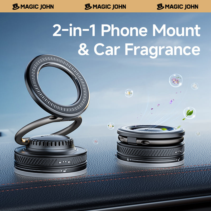 MAGIC JOHN 360° Rotating Magnetic Car Mount with Built-in Fragrance