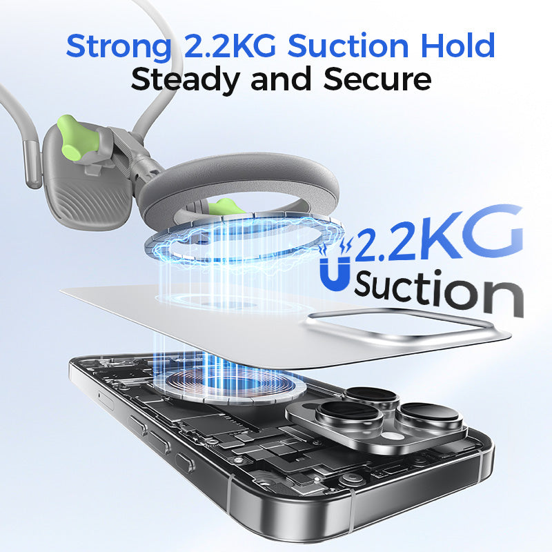 MAGIC JOHN Magnetic Neck Mount Phone Holder with 360° Adjustable & Wearable