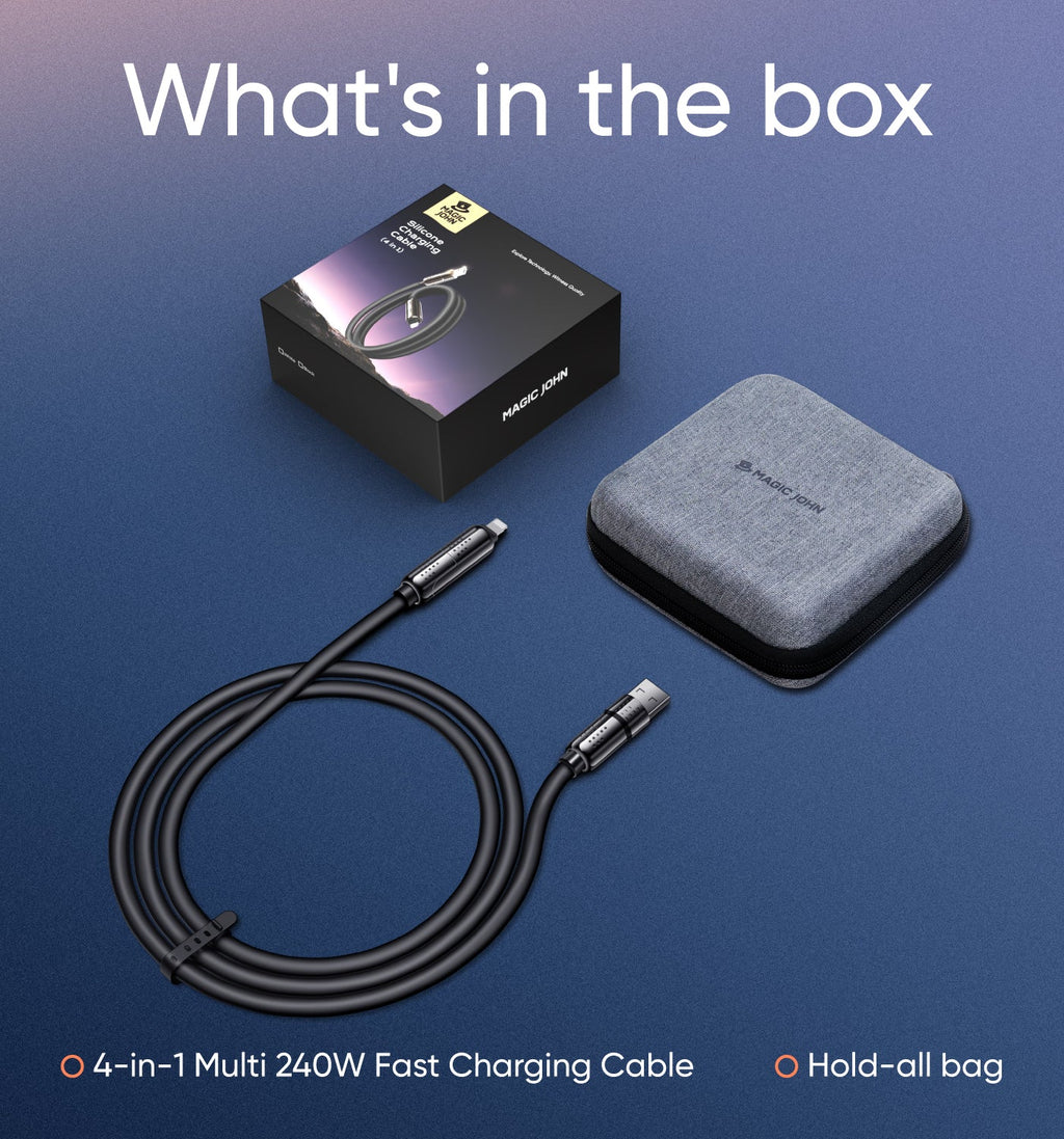 MAGIC JOHN 240W 4-in-1 USB Fast Charging Cable