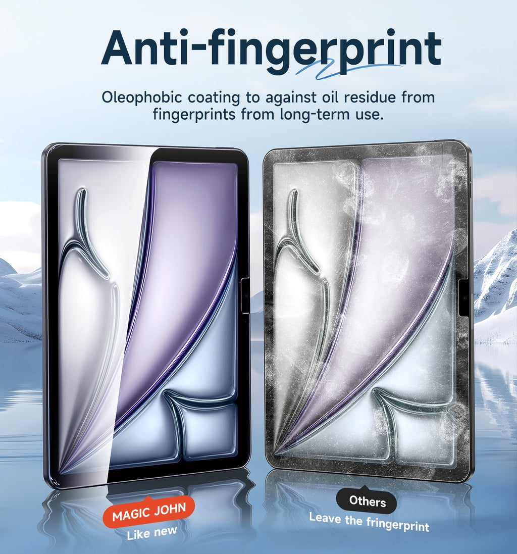 MAGIC JOHN Screen Protector for iPad Tempered Glass Film Case Friendly & Apple Pencil Compatible