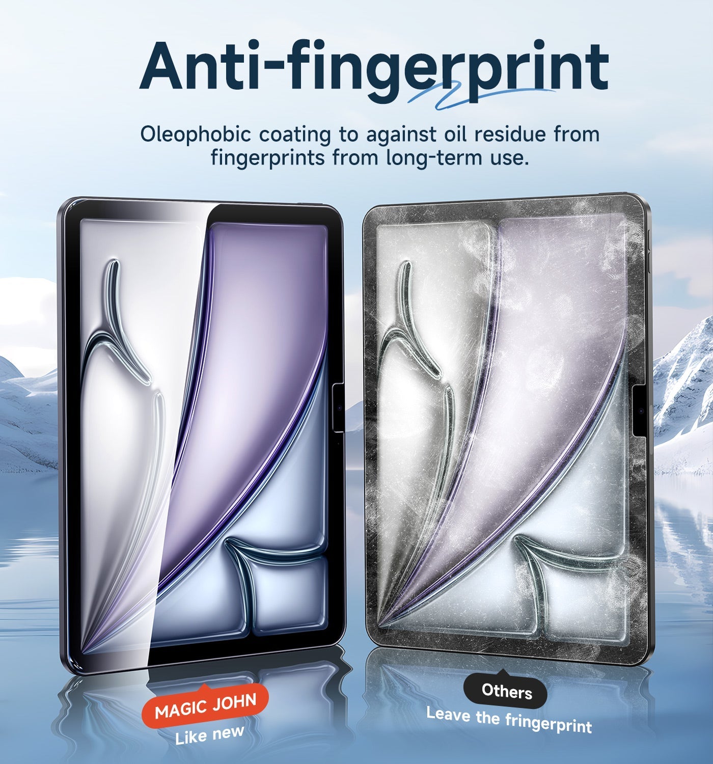 MAGIC JOHN Screen Protector for iPad Tempered Glass Film Case Friendly & Apple Pencil Compatible